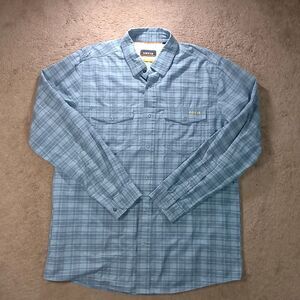 Orvis Button Down Shirt Medium Mens Convertible Fly Fishing Flannel Plaid Shirt